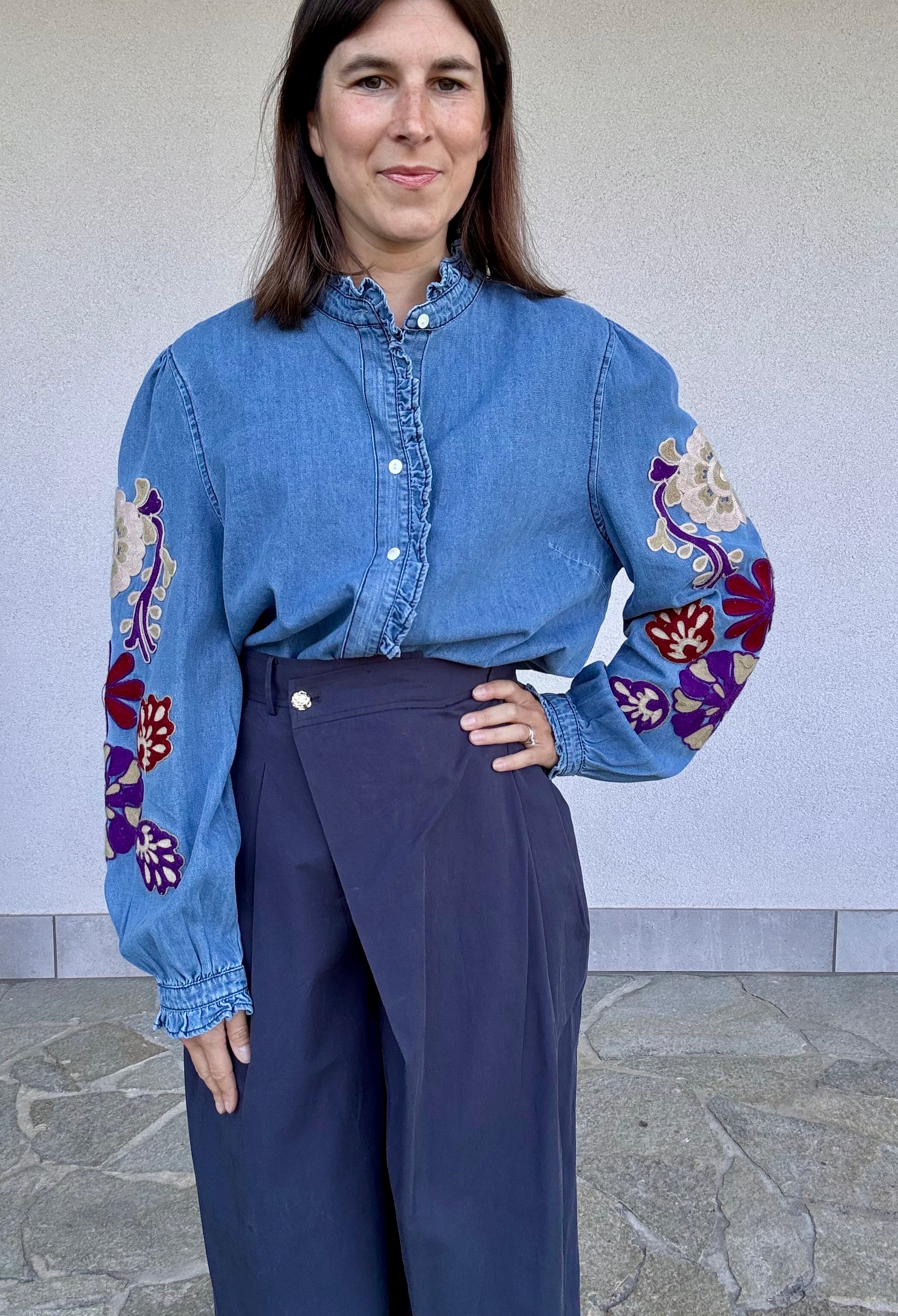 Camicia Denim ricamo