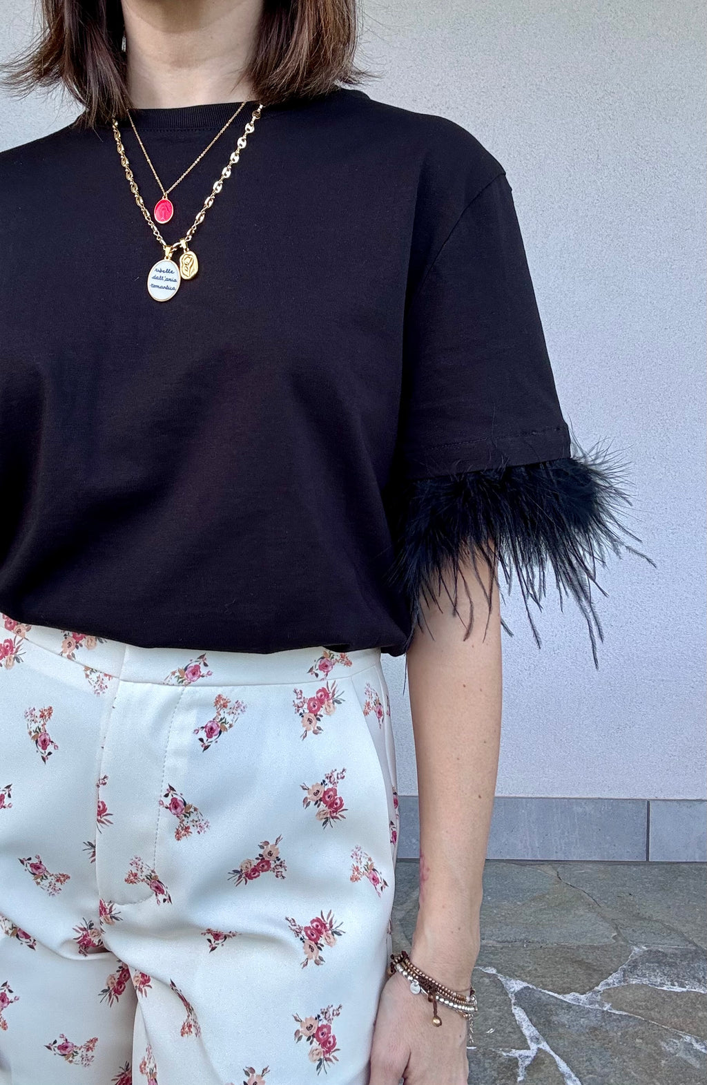 T-shirt piume