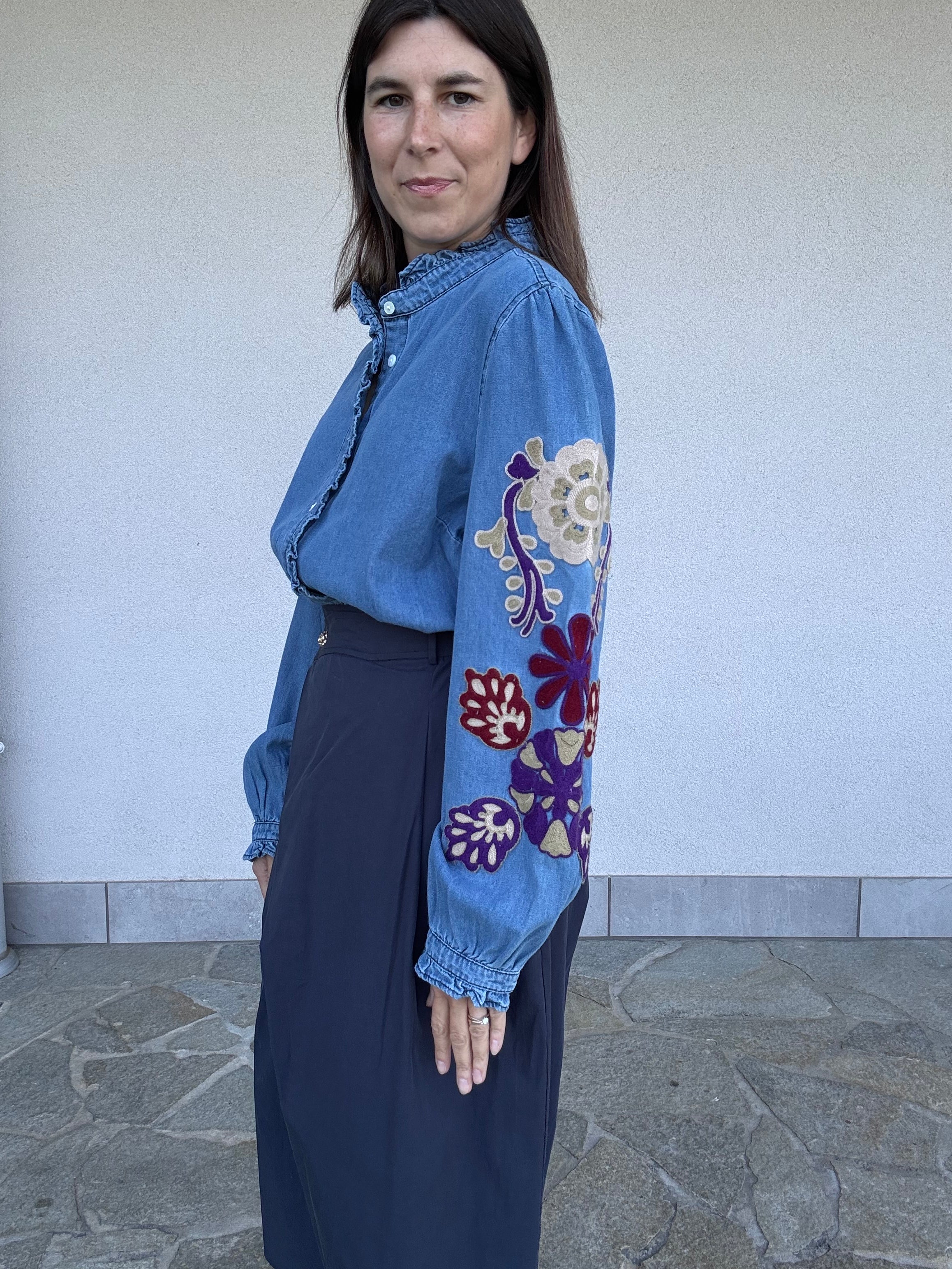 Camicia Denim ricamo