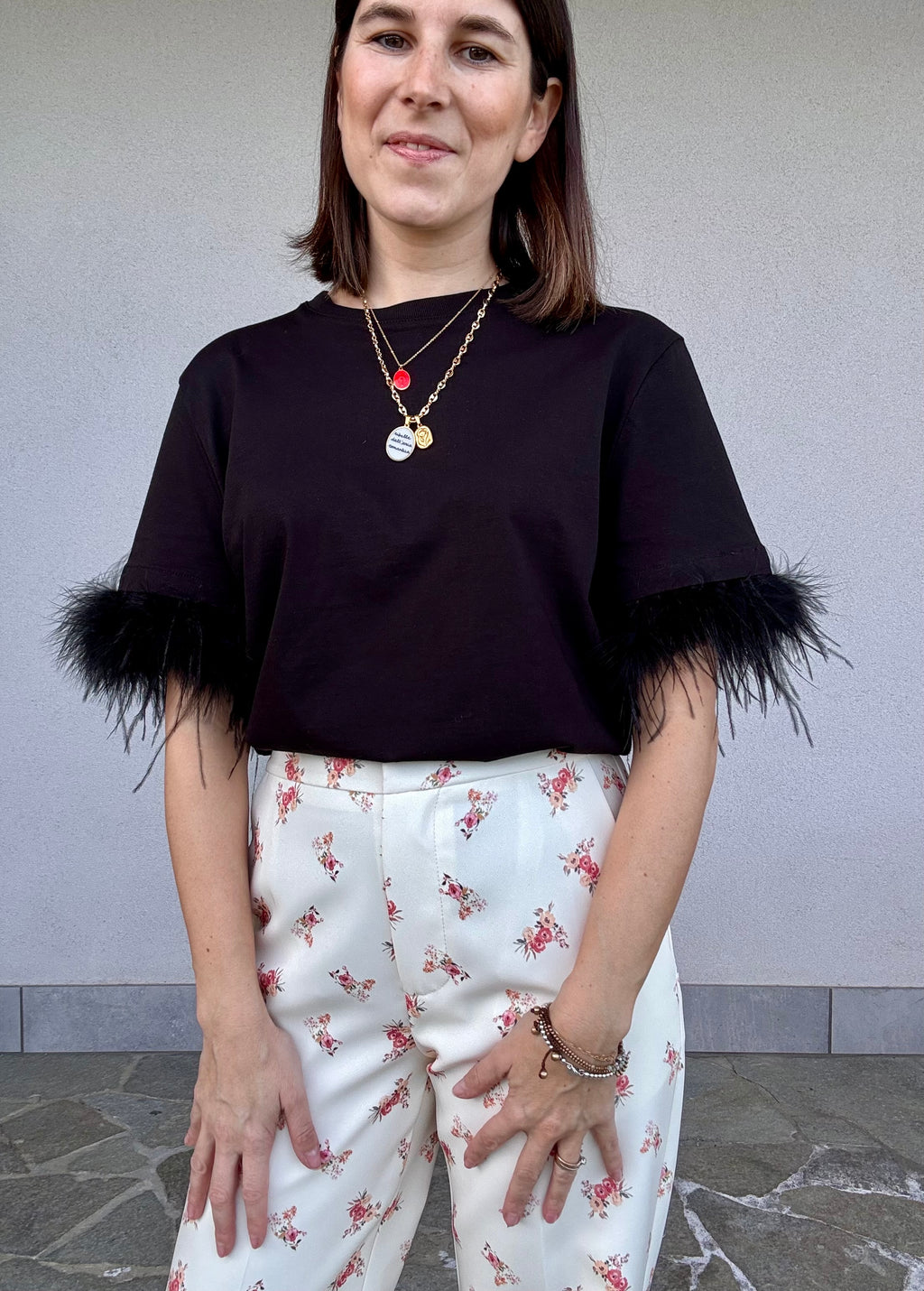 T-shirt piume